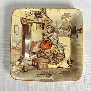 Sairey Gamp Martin Chuzzlewit Ashtray New Hall Hanley Made England Litho Vintage